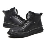 XYEHS 653 Lightweight Cowhide Leather Safety Work Shoes with Rubber Sole & Aramid Midsole, Steel Toe Cap, Impact & Puncture Resistant Work Sneakers, Anti-Slip Footwear - Image 4