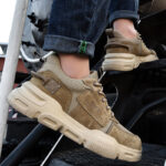 XYEHS 657 Breathable Safety Work Shoes with EVA Outsole & Aramid Midsole, Steel Toe Cap, Breathable Pigskin & Mesh Lining, Impact & Puncture Resistant Work Sneakers, Anti-Slip Footwear - Image 3