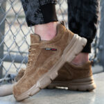 XYEHS 661 Pigskin Leather Safety Work Shoes with EVA Outsole & Aramid Midsole, Steel Toe Cap, Impact & Puncture Resistant Work Sneakers, Anti-Slip Footwear - Image 4