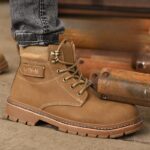 XYEHS 666 Cowhide Leather Safety Work Boots with Rubber Outsole, Steel Toe Cap & Aramid Midsole, Heat Resistant Welding Boots, Impact & Puncture Resistant Safety Shoes - Image 2