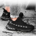 XYEHS 669 Lightweight & Breathable Fly Woven Fabric Safety Shoes, Air Cushion Work Sneakers, Slip Resistant Boots, Steel Toe Cap, Aramid Mid-Sole, Impact & Puncture Resistant, Rubber Outsole, Mesh Lining - Image 2