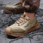 XYEHS 675 Large Mesh Breathable Safety Work Shoes, Steel Toe Cap, Rubber Outsole with Aramid Midsole, Impact & Puncture Resistant Work Sneakers, Anti-Skidding - Image 3