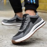 XYEHS 676 Suede Pigskin Leather Safety Work Shoes with Rubber Outsole & Aramid Midsole, Steel Toe Cap, Impact & Puncture Resistant Work Sneakers, Anti-Slip Footwear - Image 3