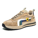 XYEHS 677 Suede Pigskin Leather Safety Work Shoes with Rubber Outsole & Aramid Midsole, Steel Toe Cap, Impact & Puncture Resistant Work Sneakers, Anti-Slip Footwear