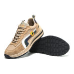 XYEHS 677 Suede Pigskin Leather Safety Work Shoes with Rubber Outsole & Aramid Midsole, Steel Toe Cap, Impact & Puncture Resistant Work Sneakers, Anti-Slip Footwear - Image 4