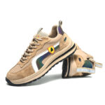 XYEHS 677 Suede Pigskin Leather Safety Work Shoes with Rubber Outsole & Aramid Midsole, Steel Toe Cap, Impact & Puncture Resistant Work Sneakers, Anti-Slip Footwear - Image 3