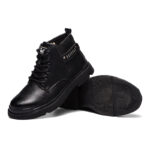 XYEHS 678-M Cowhide Leather Mid-Top Safety Work Shoes with Rubber Outsole & Aramid Midsole, Steel Toe Cap, Impact & Puncture Resistant Work Sneakers, Anti-Slip Boots - Image 5