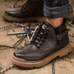 XYEHS 678-M Cowhide Leather Mid-Top Safety Work Shoes with Rubber Outsole & Aramid Midsole, Steel Toe Cap, Impact & Puncture Resistant Work Sneakers, Anti-Slip Boots - Image 2