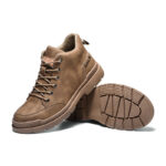 XYEHS 679 Cowhide Leather Safety Work Boots with PU Outsole, Steel Toe Cap & Aramid Midsole, Heat Resistant Welding Boots, Impact & Puncture Resistant Safety Shoes - Image 4