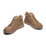 XYEHS 679 Cowhide Leather Safety Work Boots with PU Outsole, Steel Toe Cap & Aramid Midsole, Heat Resistant Welding Boots, Impact & Puncture Resistant Safety Shoes - Image 6