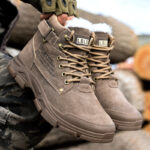 XYEHS 681 Winter Thermal Suede Cow Leather Safety Work Shoes with Inner Fleece, Rubber Outsole, Steel Toe Cap & Aramid Midsole, Heat Resistant Mid-Top Welding Shoes, Impact & Puncture Resistant Footware - Image 3