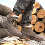 XYEHS 681 Winter Thermal Suede Cow Leather Safety Work Shoes with Inner Fleece, Rubber Outsole, Steel Toe Cap & Aramid Midsole, Heat Resistant Mid-Top Welding Shoes, Impact & Puncture Resistant Footware - Image 2