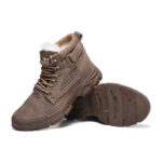 XYEHS 681 Winter Thermal Suede Cow Leather Safety Work Shoes with Inner Fleece, Rubber Outsole, Steel Toe Cap & Aramid Midsole, Heat Resistant Mid-Top Welding Shoes, Impact & Puncture Resistant Footware - Image 4