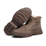 XYEHS 681 Winter Thermal Suede Cow Leather Safety Work Shoes with Inner Fleece, Rubber Outsole, Steel Toe Cap & Aramid Midsole, Heat Resistant Mid-Top Welding Shoes, Impact & Puncture Resistant Footware - Image 5
