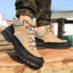 XYEHS 683 Suede Cow Leather Safety Work Shoes with Rubber Outsole, Steel Toe Cap & Aramid Midsole, Heat Resistant Mid-Top Welding Shoes, Impact & Puncture Resistant Industrial Insulated Footware - Image 2