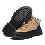 XYEHS 683 Suede Cow Leather Safety Work Shoes with Rubber Outsole, Steel Toe Cap & Aramid Midsole, Heat Resistant Mid-Top Welding Shoes, Impact & Puncture Resistant Industrial Insulated Footware - Image 5