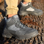 XYEHS 685 Suede Cow Leather Safety Work Shoes with Rubber Outsole, Steel Toe Cap & Aramid Midsole, Heat Resistant Mid-Top Welding Shoes, Impact & Puncture Resistant Industrial Insulated Footwear - Image 4