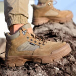 XYEHS 685 Suede Cow Leather Safety Work Shoes with Rubber Outsole, Steel Toe Cap & Aramid Midsole, Heat Resistant Mid-Top Welding Shoes, Impact & Puncture Resistant Industrial Insulated Footwear - Image 3