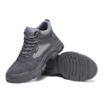 XYEHS 685 Suede Cow Leather Safety Work Shoes with Rubber Outsole, Steel Toe Cap & Aramid Midsole, Heat Resistant Mid-Top Welding Shoes, Impact & Puncture Resistant Industrial Insulated Footwear - Image 9