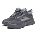 XYEHS 685 Suede Cow Leather Safety Work Shoes with Rubber Outsole, Steel Toe Cap & Aramid Midsole, Heat Resistant Mid-Top Welding Shoes, Impact & Puncture Resistant Industrial Insulated Footwear - Image 8