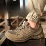 XYEHS 701 Suede Cowhide & Mesh Insulted Safety Work Shoes, 6KV Insulation, PU Outsole, Aramid Midsole, Plastic Toe Cap, Impact & Puncture Resistant Work Sneakers,  Anti-Static & Anti-Slip Footwear - Image 4