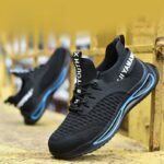 XYEHS 803 Lightweight & Breathable Fly Woven Fabric Safety Shoes, Anti-Slip Work Sneakers, Steel Toe Cap, Aramid Mid-Sole, Rubber Outsole, Impact & Puncture Resistant - Image 3