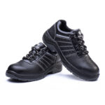 XYEHS GB-1702 Split Cow Leather Safety Work Shoes with Steel Toe Cap & Steel Plate, Impact & Puncture Resistant Work Sneakers, Anti-Slip Footwear, Dual-Density PU Outsole, High-Density Mesh