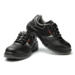 XYEHS GB-1722 Split Cow Leather Safety Work Shoes with Steel Toe Cap & Steel Plate, Impact & Puncture Resistant Work Sneakers, Insulation Resistant & Anti-Skidding Footwear, Dual-Density PU Outsole, High-Density Mesh