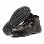 XYEHS GB-1723M Split Cow Leather & Artificial Woof Mid-Top Safety Work Shoes with Steel Toe Cap & Steel Plate, Cold Resistant, Impact & Puncture Resistant Work Sneakers, Anti-Skidding Footwear, Dual-Density PU Outsole, High-Density Mesh - Image 2