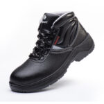 XYEHS GB-1723 Split Cow Leather Mid-Top Safety Work Shoes with Steel Toe Cap & Steel Plate, Impact & Puncture Resistant Work Sneakers, Anti-Skidding Footwear, Dual-Density PU Outsole, High-Density Mesh - Image 3