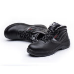 XYEHS GB-1723 Split Cow Leather Mid-Top Safety Work Shoes with Steel Toe Cap & Steel Plate, Impact & Puncture Resistant Work Sneakers, Anti-Skidding Footwear, Dual-Density PU Outsole, High-Density Mesh - Image 4