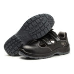 XYEHS GB-2109 Split Cow Leather Safety Work Shoes with Steel Toe Cap, Impact & Puncture Resistant Work Sneakers, Anti-Slip Footwear, Breatheable Ventilation Holes, Dual-Density PU Outsole, High-Density Mesh - Image 2