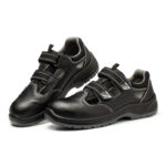 XYEHS GB-2109 Split Cow Leather Safety Work Shoes with Steel Toe Cap, Impact & Puncture Resistant Work Sneakers, Anti-Slip Footwear, Breatheable Ventilation Holes, Dual-Density PU Outsole, High-Density Mesh - Image 3