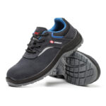 XYEHS GB-2105 Suede Cow Leater Safety Work Shoes, Impact Resistant Steel Toe Cap, Aramid Puncture Resistant Work Sneakers, Anti-Slip Footwear, Dual-Density PU Outsole