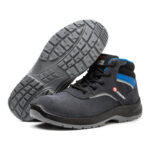 XYEHS GB-2106 Suede Cow Leather Safety Work Shoes, European Standard Steel Toe Cap & Steel Plate, Impact & Puncture Resistant Work Sneakers, Anti-Slip Mid Tops, Dual PU Outsole Footwear - Image 2