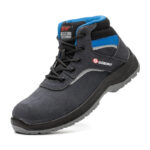 XYEHS GB-2106 Suede Cow Leather Safety Work Shoes, European Standard Steel Toe Cap & Steel Plate, Impact & Puncture Resistant Work Sneakers, Anti-Slip Mid Tops, Dual PU Outsole Footwear - Image 4