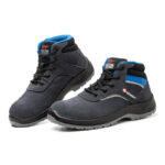 XYEHS GB-2106 Suede Cow Leather Safety Work Shoes, European Standard Steel Toe Cap & Steel Plate, Impact & Puncture Resistant Work Sneakers, Anti-Slip Mid Tops, Dual PU Outsole Footwear - Image 3