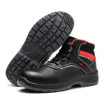 XYEHS GB-2107 Winter Thermal Split Cow Leather & Artificial Woof Safety Work Shoes, Mid Tops, 6KV Insulation Resistant, European Standard Plastic Toe Cap, Impact & Puncture Resistant Work Sneakers, Cold Resistant, Anti-Slip Mid Tops, Dual PU Outsole