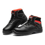 XYEHS GB-2107 Winter Thermal Split Cow Leather & Artificial Woof Safety Work Shoes, Mid Tops, 6KV Insulation Resistant, European Standard Plastic Toe Cap, Impact & Puncture Resistant Work Sneakers, Cold Resistant, Anti-Slip Mid Tops, Dual PU Outsole - Image 2