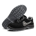 XYEHS GB-2121 Microfiber Leather Safety Work Shoes with Netting, 6KV Insulation Resistance, Fiberglass Toe Cap, 6KV Insulation, Impact & Puncture Resistant Work Sneakers, Anti-Slip Footwear, Dual-Density PU Outsole - Image 2