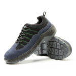 XYEHS GB-6622 Suede Cow Leather Safety Work Shoes, Steel Toe Cap, Impact & Puncture Resistant Work Sneakers, Oil-proof Anti-Slip Footwear, Dual-density PU Outsole, High-Density Mesh