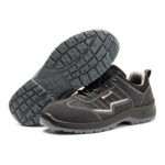 XYEHS GB-6624 Suede Cow Leather Safety Work Shoes with Steel Toe Cap & Steel Plate, Impact & Puncture Resistant Work Sneakers, Anti-Slip Footwear, Dual-density PU Outsole, Breathable Mesh & Ventilation