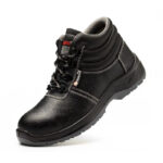 XYEHS GB-802N Split Cow Leather Safety Work Shoes, European Standard Steel Toe Cap & Steel Plate, Impact & Puncture Resistant Work Sneakers, Anti-Static & Anti-Slip Mid Tops, Dual PU Outsole Footwear - Image 3