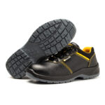 XYEHS GB-8807N Split Cow Leather Safety Work Shoes with Steel Toe Cap & Steel Plate, Impact & Puncture Resistant Work Sneakers, SRC Anti-Skidding Footwear, Dual PU Outsole, Breathable Mesh Lining