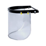 XYEHS M1013 Polycarbonate Full Face Shield Protective Clear Visor with Aluminum Spring Bracket Adapter, Heat Resistant, 1mm Face Screen Safety Mask with Aluminum Brim