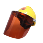 XYEHS M1016-2 Polycarbonate Full Face Shield Red Transparent Visor with Aluminum Spring Bracket Adapter, High Temperature Resistance, 2.6mm Face Screen Safety Mask - Image 2