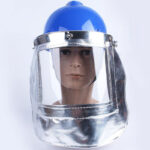 XYEHS M1016 Aluminum Foil Flip-Up Full Face Shield Mask, PC Protective Clear Visor Window, Metal Bracket Spring Adapter - Image 2