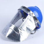 XYEHS M1016 Aluminum Foil Flip-Up Full Face Shield Mask, PC Protective Clear Visor Window, Metal Bracket Spring Adapter - Image 3