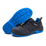 XYEHS T-1801 Suede Cow Leather Safety Work Shoes, Impact Resistant Steel Toe Cap & Puncture Resistant Aramid Mid-Sole, Anti-Slip Footwear, Dual PU Outsole, Work Sneakers