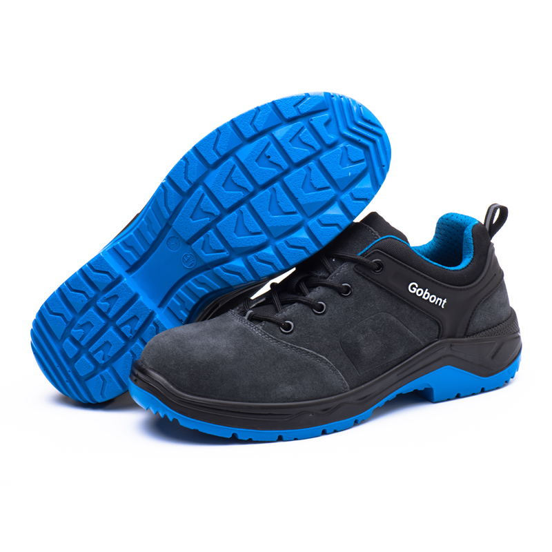 T1801 SAFETY SHOES (2) XYEHS T-1801 Suede Cow Leather Safety Work Shoes, Impact Resistant Steel Toe Cap & Puncture Resistant Aramid Mid-Sole, Anti-Slip Footwear, Dual PU Outsole, Work Sneakers - Image 1